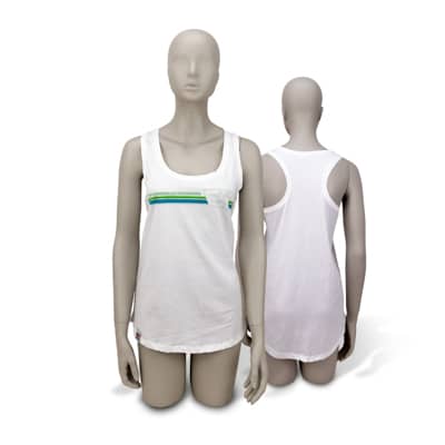 Tank Top E4 Stripes Women - weiss/grün