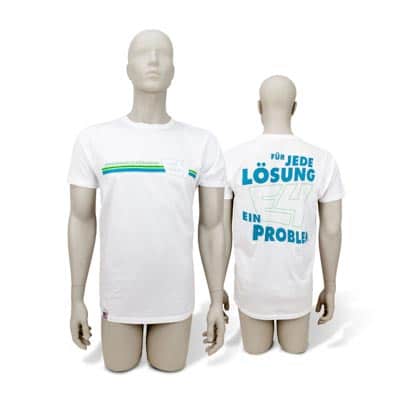 E4 T-Shirt weiss Sripes für jede Lösung ein Problem